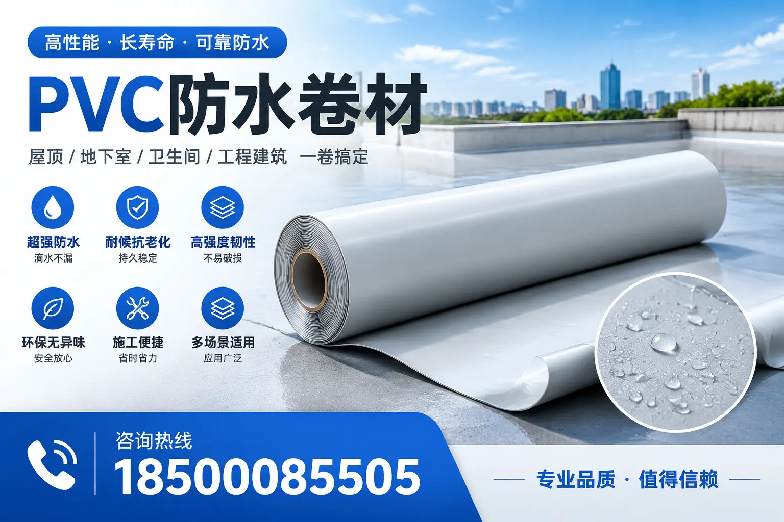 PVC防水卷材的防水效果评测，适合海东的科学依据